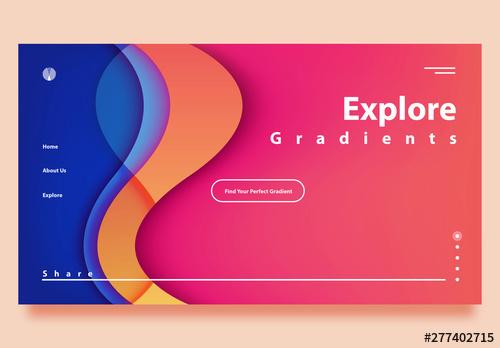 Website Landing Page Template with Gradients - 277402715