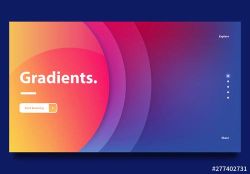 Website Landing Page Template with Gradients - 277402731