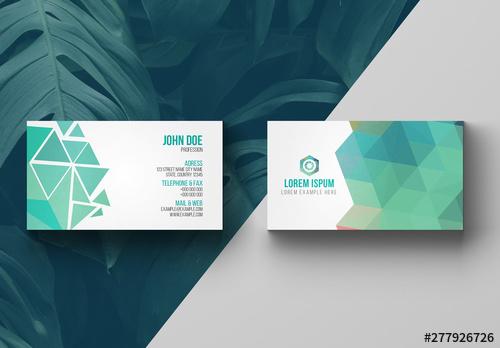 Blue and Dark Gray Business Card Layout - 277926726