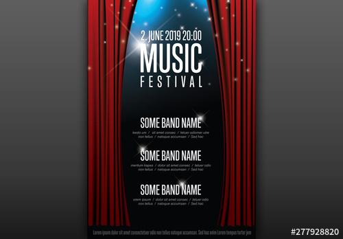 Music Festival Poster with Curtains Layout - 277928820