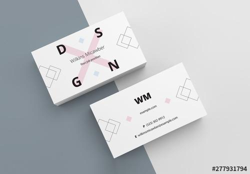 Business Card Layout with Abstract Designs - 277931794
