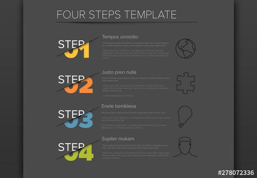 Four Step Vertical Informative Chart Layout - 278072336