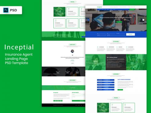 Insurance Agent Landing Page PSD Template