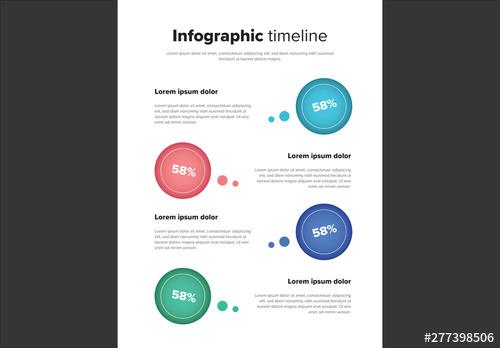 Vertical Timeline Infographic with Colored Circles - 277398506