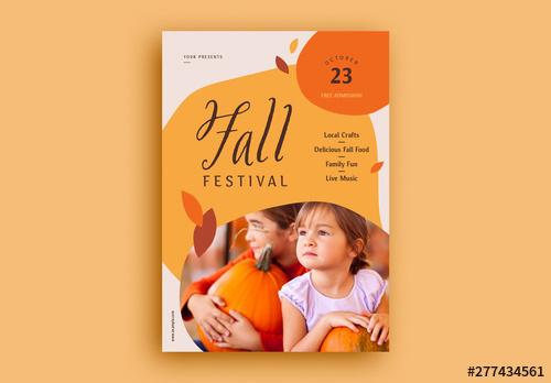 Fall Festival Flyer Layout with Image Placeholder - 277434561