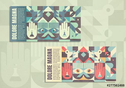 Abstract Geometric Flyer Layout with Grunge Texture - 277561488