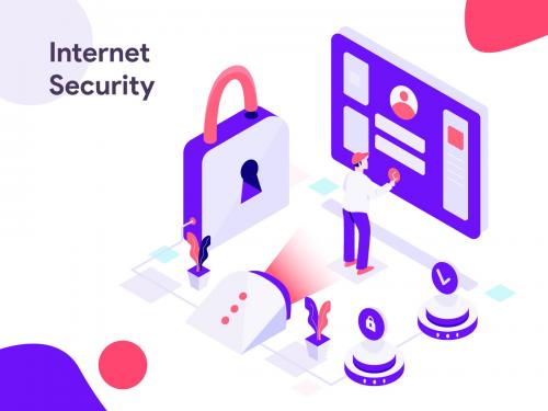 Internet Security Discount Isometric Illustration