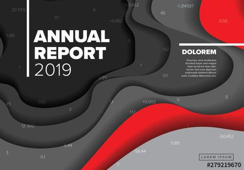 Annual Report Cover Layout with Red Accents - 279219670