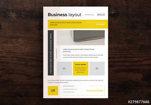 Business Flyer Layout with Yellow Accents - 279877848