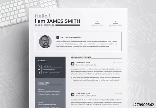 Resume and Cover Letter Layout with Sidebar - 279909542