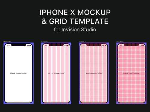 iPhone X Mockup and Grid Template for Studio