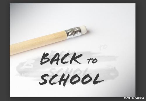 Back to School Banner Layout with Pencil - 281674684