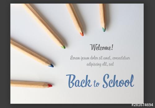 Back to School Banner Layout with Pencils - 281674694
