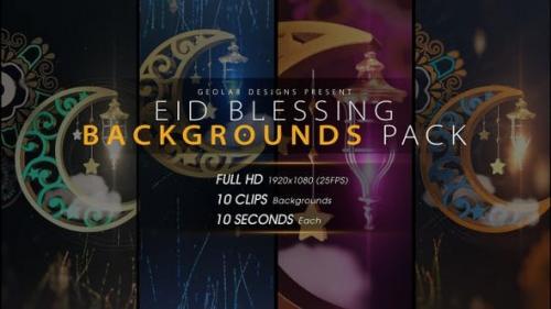 Videohive - Eid Blessing Backgrounds Pack - 23847911
