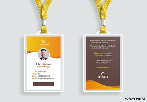 ID Card Layout with Orange Gradients - 282939024