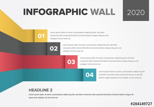 Info Chart Layout with Colorful Stripes - 284149727