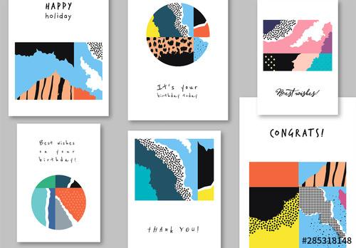 Modern Abstract Illustrative Card Layouts - 285318148