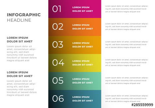 Info Chart Table Layout with Rainbow Elements - 285559999
