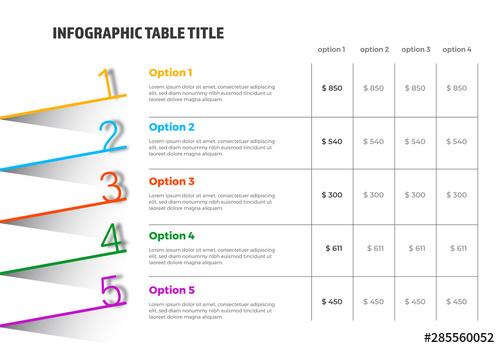 5 Point Info Chart Table Grid Layout - 285560052