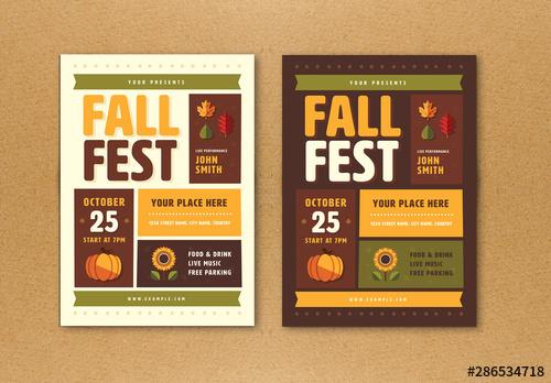 Fall Festival Flyer with Graphic Elements - 286534718