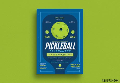 Pickle Ball Tournament Event Graphic Flyer Layout - 286734604
