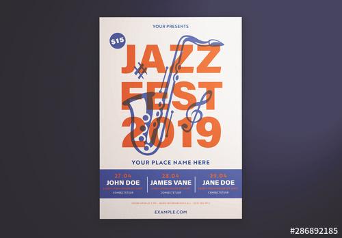Jazz Festival Graphic Flyer Layout - 286892185