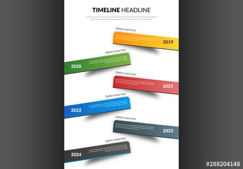 Vertical Timeline Layout with Colorful Labels - 288204148