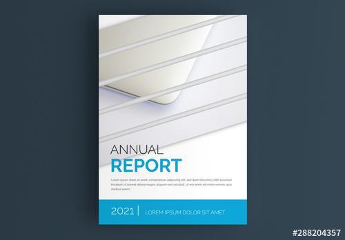 Annual Report Cover Layout with Photo Placeholder - 288204357