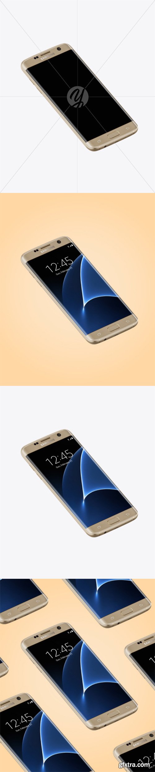 Gold Platinum Samsung Galaxy S7 Phone Mockup 52214
