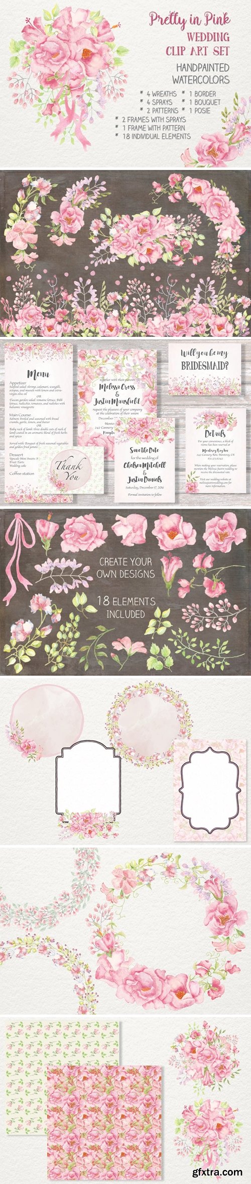 Pretty in Pink: Wedding Clip Art Set