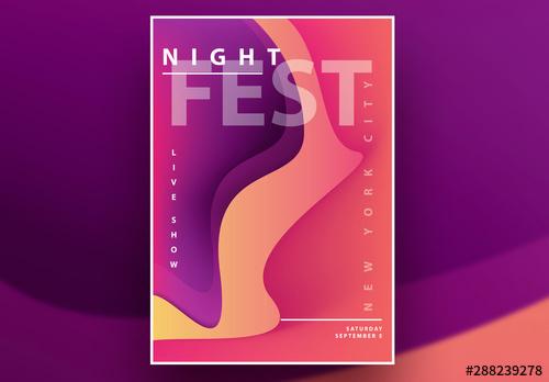 Colorful Abstract Poster Layout - 288239278