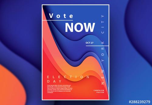 Modern Abstract Campaign Poster Layout - 288239279