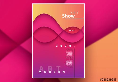 Abstract Vibrant Poster Layout with Gradients - 288239283