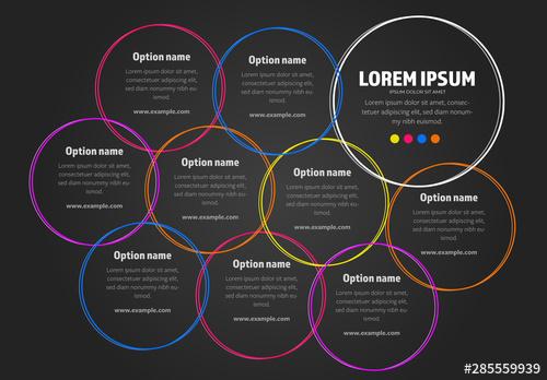 Info Chart Circles Layout with Bright Colors - 285559939