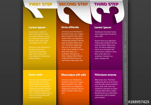 Three Steps Info Chart Layout - 288957425