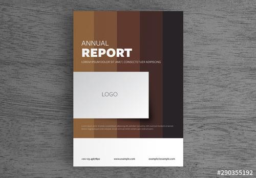 Report Cover Layout with Shades of Brown - 290355192