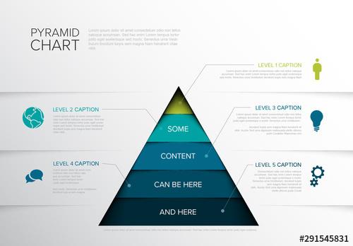 Pyramid Chart Infographic with Teal Elements - 291545831