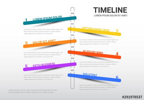 Info Chart Timeline Layout with Colorful Bars - 291976537