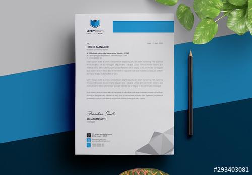 Letterhead Layout with Geometric Elements - 293403081