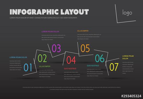 Infographic Layout with Colorful Numbers - 293405324