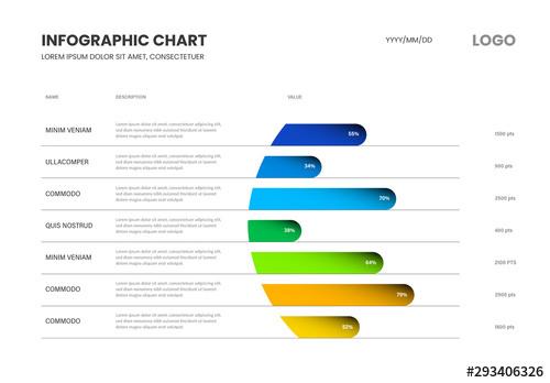 Infograph Table with Colorful Chart - 293406326