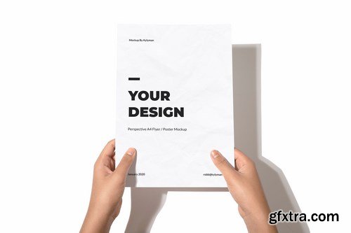 A4 Flyer Poster Hand Mockup