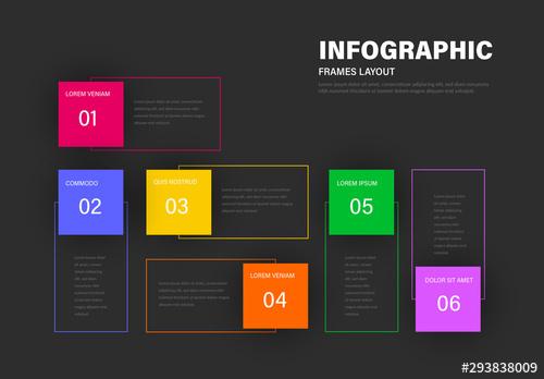 Info Chart Layout with Colorful Frames - 293838009