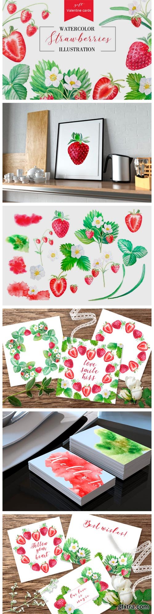 Strawberry + Valentine Cards 2402434