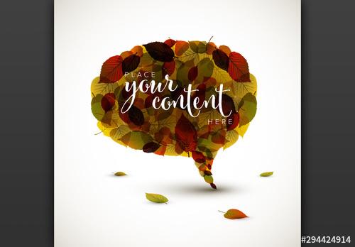 Autumn Speech Bubble Layout with Illustrative Leaves - 294424914