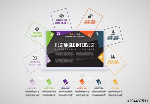 Laptop Rectangles Info Chart Layout - 294437531