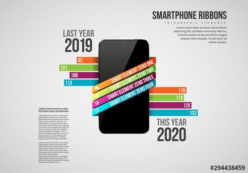 Smartphone with Ribbons Info Chart Layout - 294438459