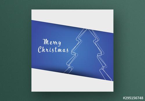 Holiday Card Layout with Christmas Tree - 295156748