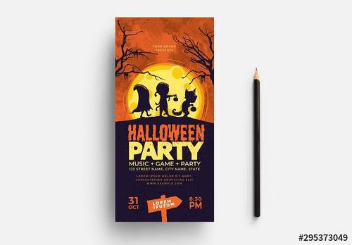 Halloween Flyer Layout with Illustrative Elements - 295373049
