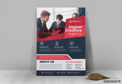 Corporate Flyer Layout with Red Accents - 295382578